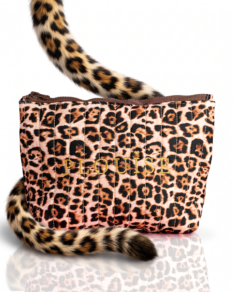 Cheetah Soft Savage Leopard Print Brodert Makeup Bag