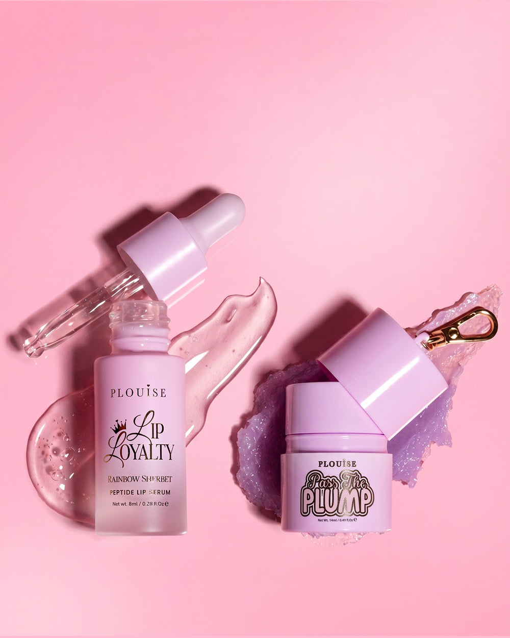 P.Louise Sippin Pretty Lip Duo en Rainbow Sherbet comprenant un sérum pour les lèvres au peptide de fidélité pour les lèvres et un traitement pour les lèvres charnues