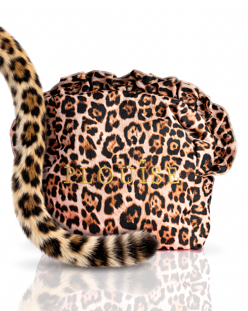 Cheetah Spotted Seduction Large Leopard Print Frill Makeup Bag