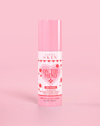 Pink bottle of P.Louise On The Mend Barrier Repair Lotion