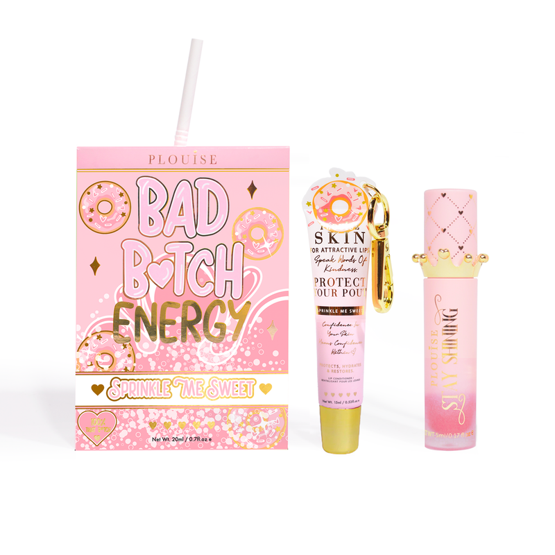 Bad Bitch Energy Lip Conditioner & Lip Oil Duo - Strawberry