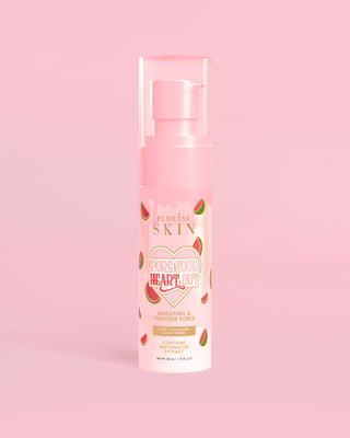 P. Louise Pore Your Heart Out Watermelon Pore Tightening Toner with watermelon design on a pink background